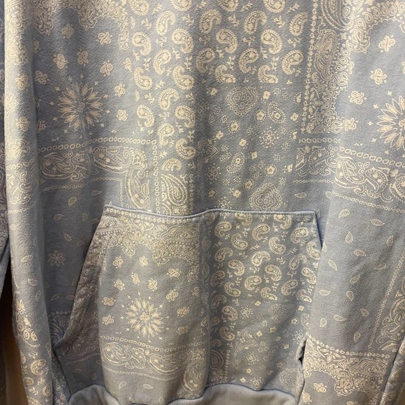 Talentless Blue Paisley Designer Hoodie Pullover Sweater Top Size Medium - Picture 4 of 9